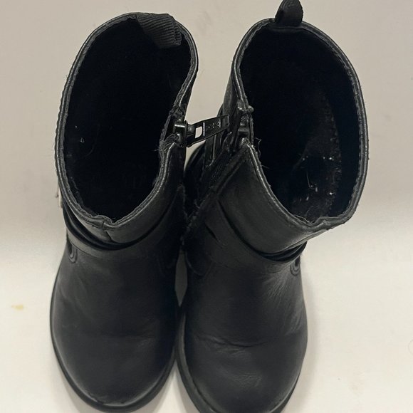 BABY GAP | Girls Toddler Moto Boots True Black Size 6 - Picture 6 of 7
